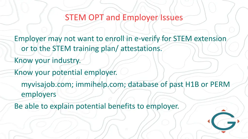 stem opt and employer issues