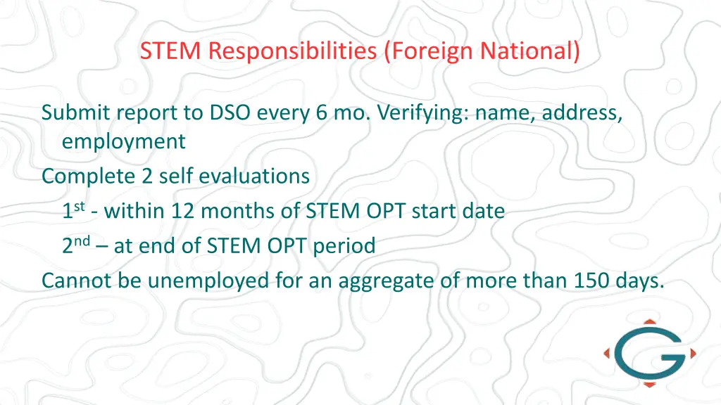 stem responsibilities foreign national