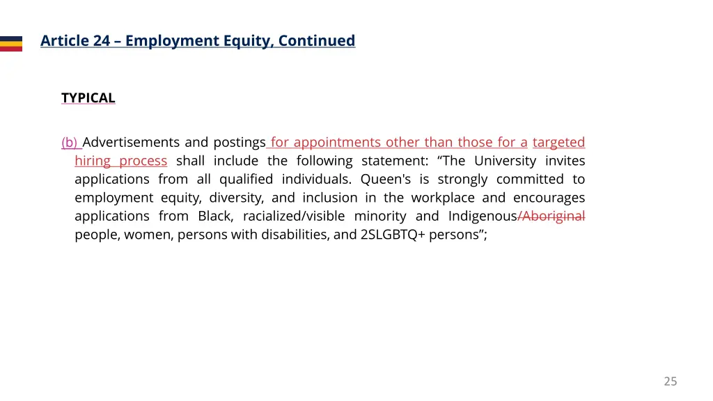 article 24 employment equity continued 2