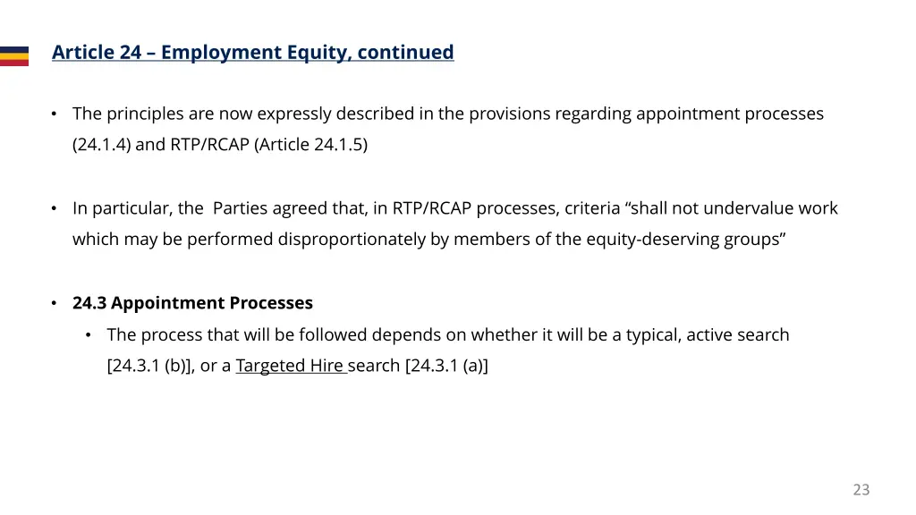 article 24 employment equity continued