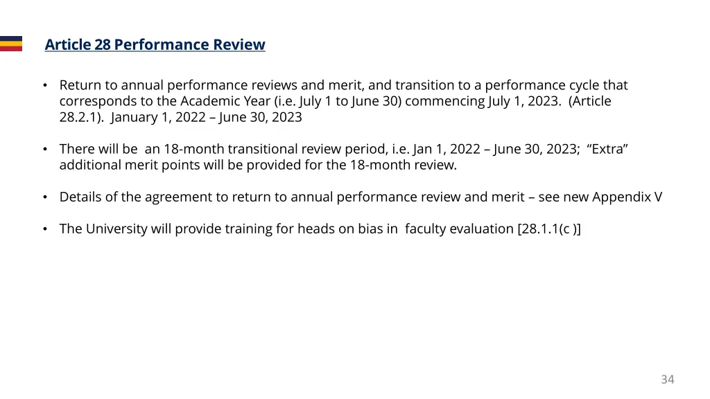 article 28 performance review