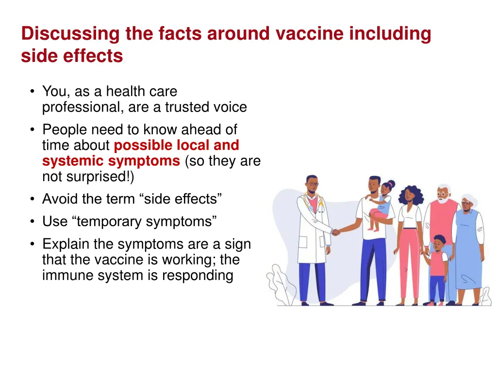 discussing the facts around vaccine including