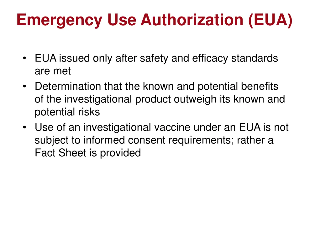 emergency use authorization eua