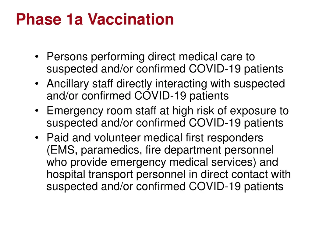 phase 1a vaccination 1