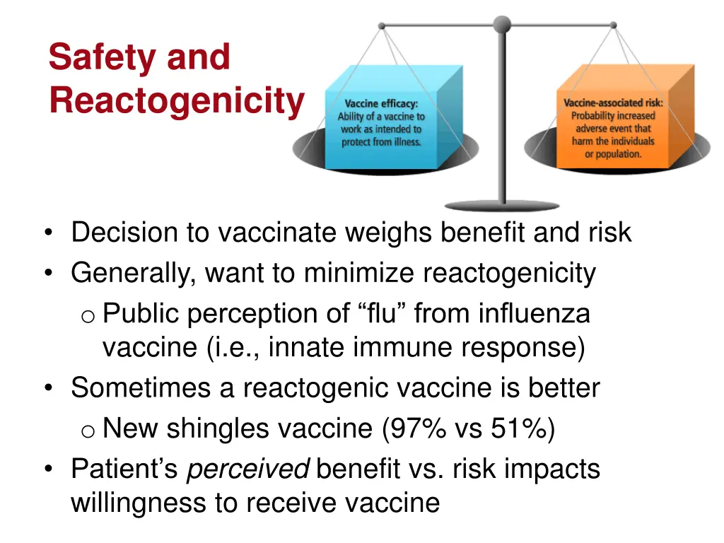 safety and reactogenicity