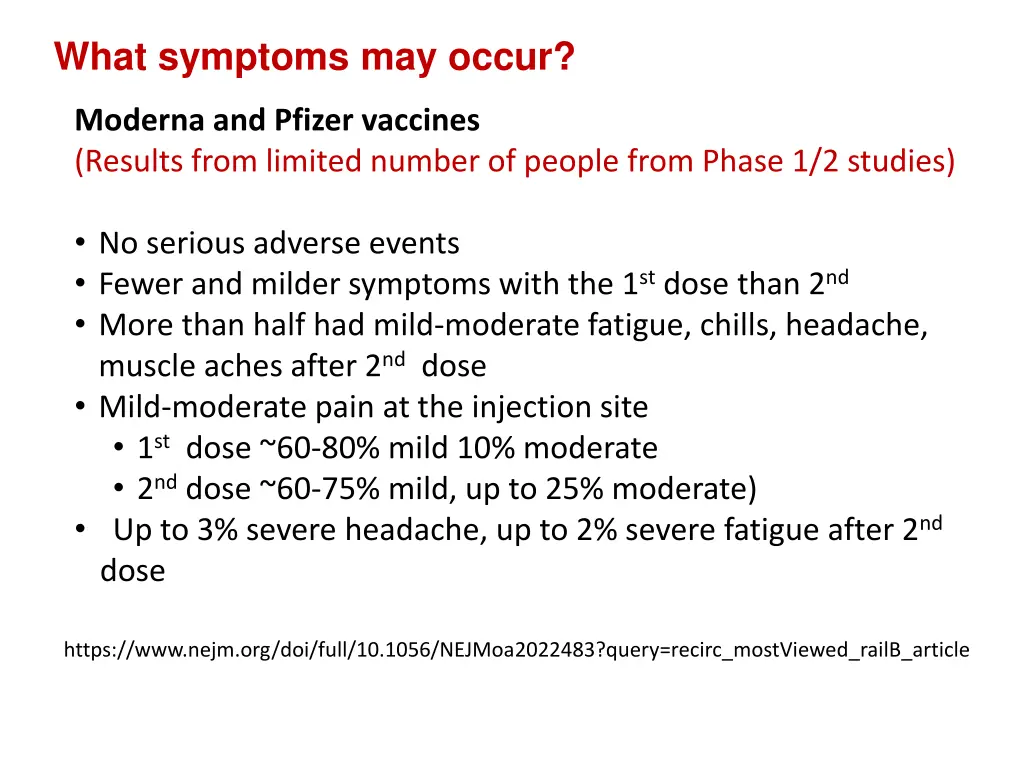 what symptoms may occur