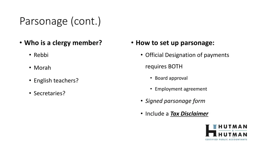 parsonage cont