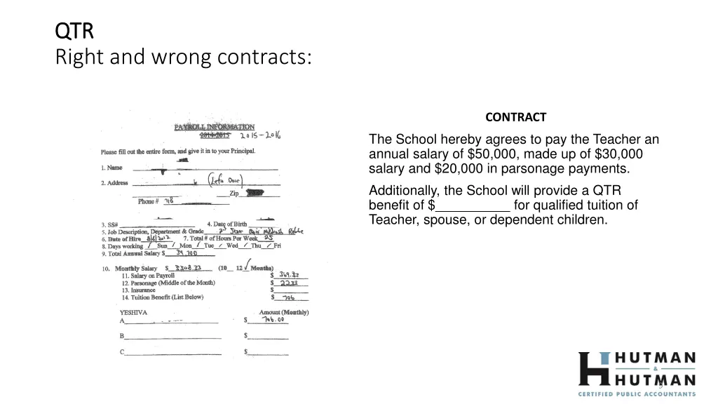 qtr qtr right and wrong contracts