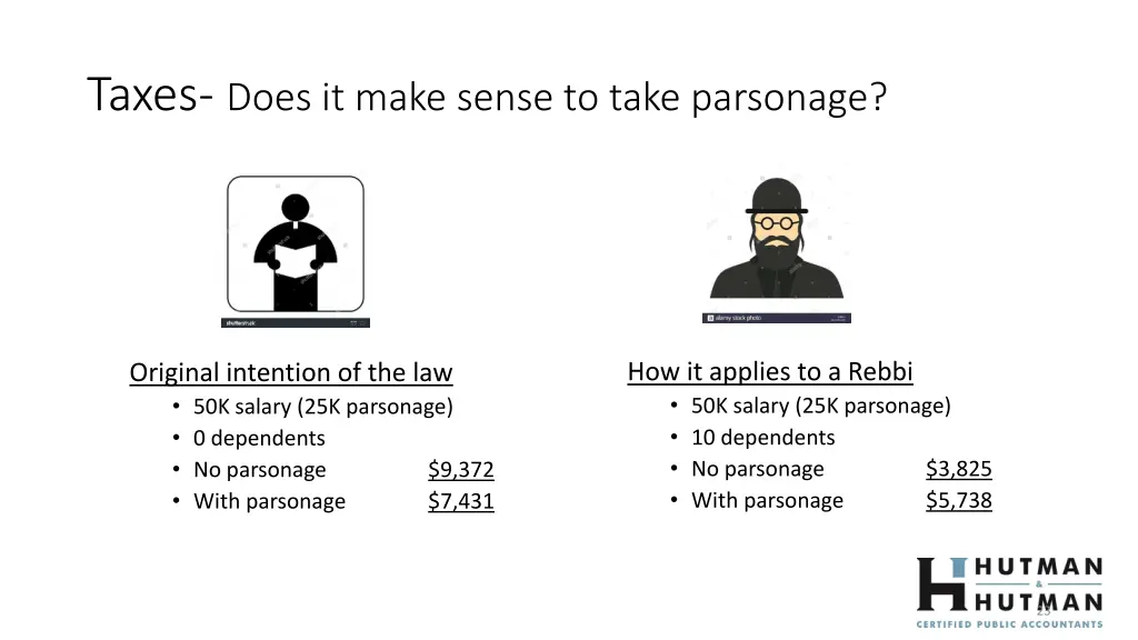 taxes does it make sense to take parsonage