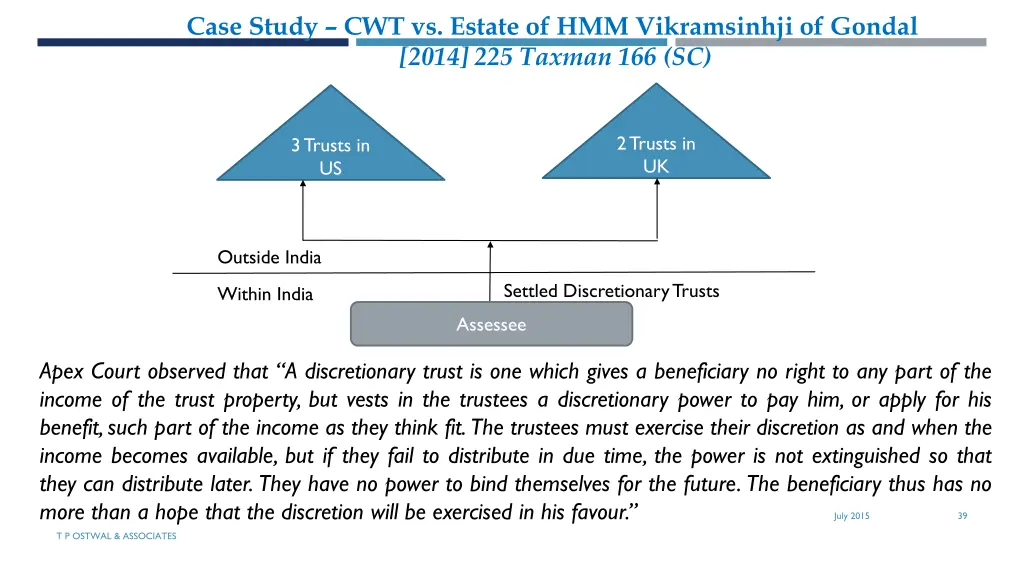 case study cwt vs estate of hmm vikramsinhji