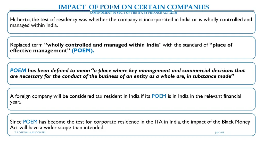 impact of poem on certain companies amendment