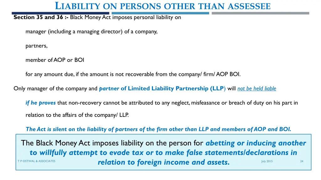 l iability on persons other than assessee section