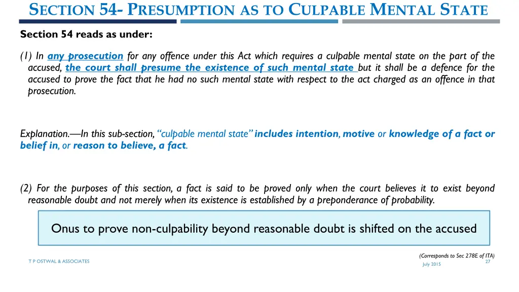 s ection 54 p resumption as to c ulpable m ental