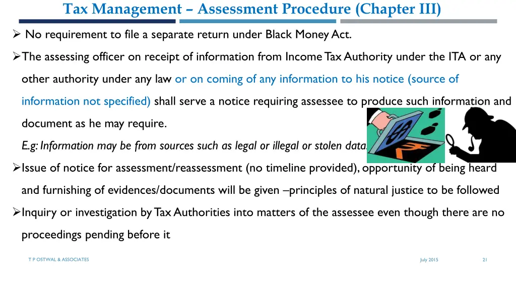 tax management assessment procedure chapter iii