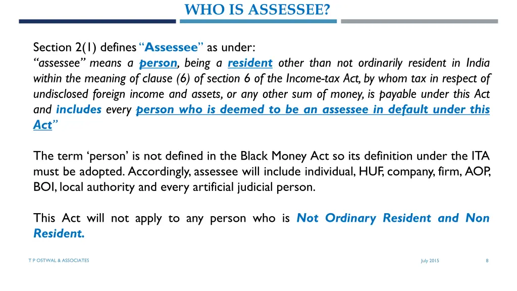 who is assessee