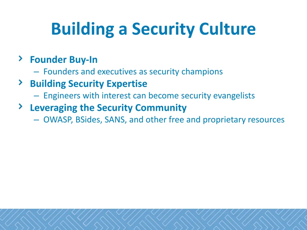 building a security culture