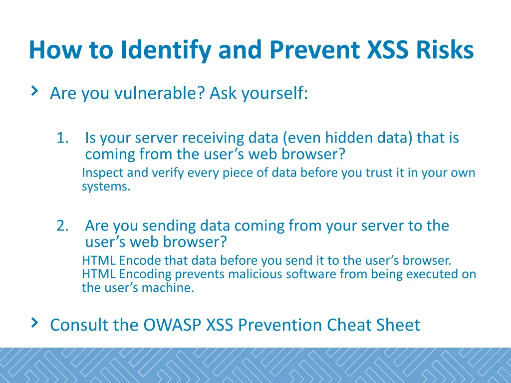 how to identify and prevent xss risks