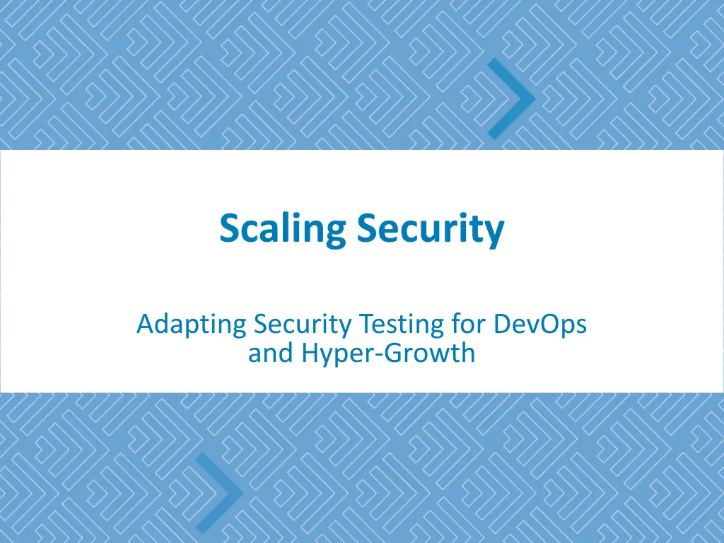 scaling security