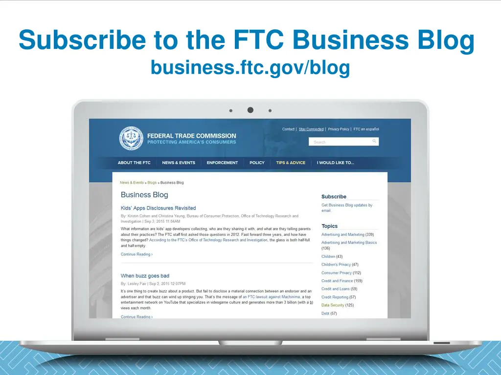 subscribe to the ftc business blog business