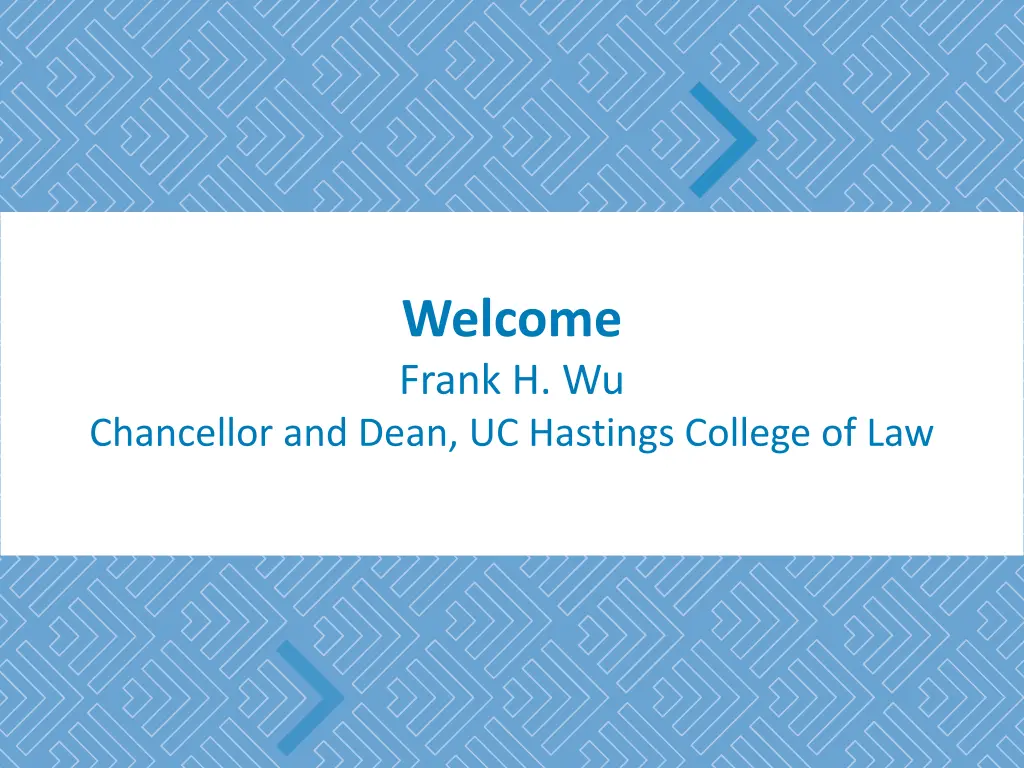 welcome frank h wu