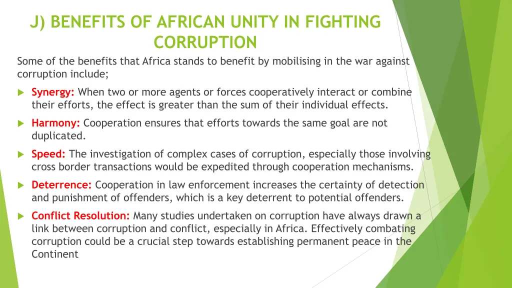 j benefits of african unity in fighting