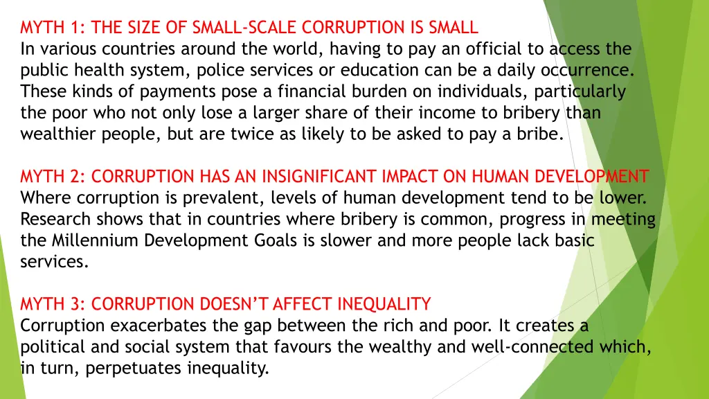 myth 1 the size of small scale corruption