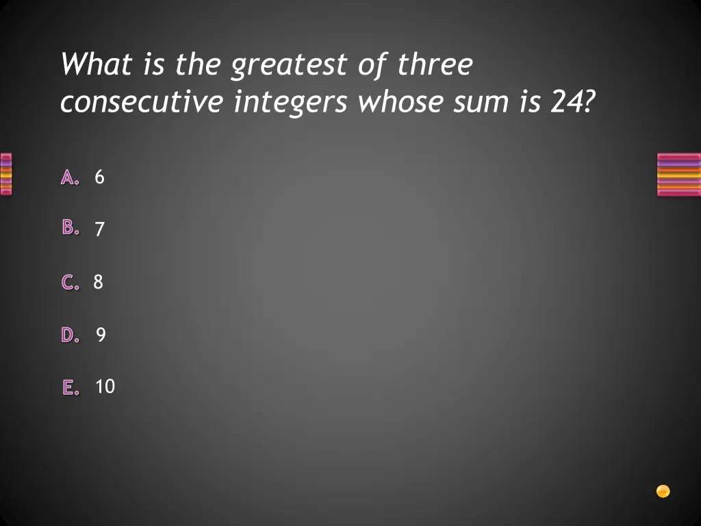 what is the greatest of three consecutive