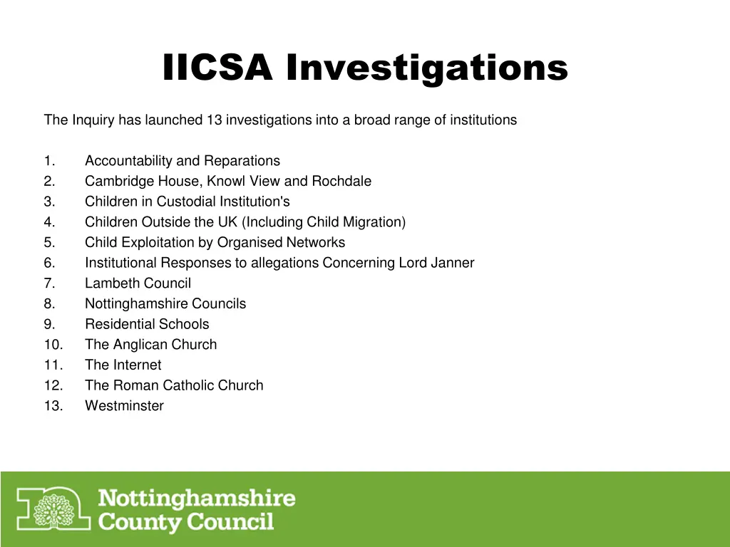 iicsa investigations