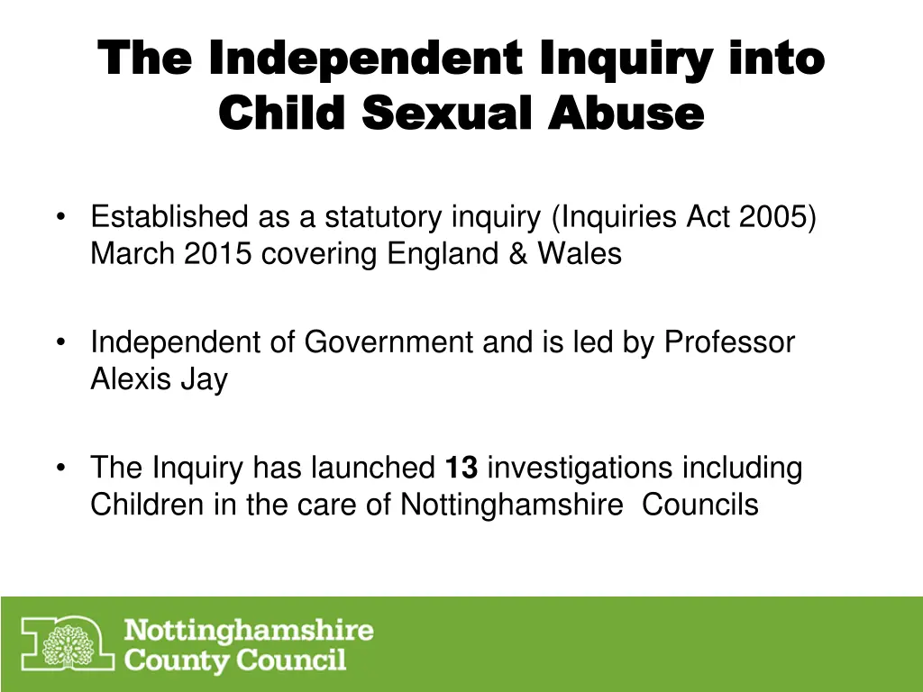 the independent inquiry into the independent