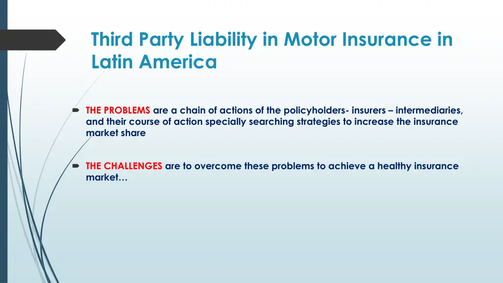 third party liability in motor insurance in latin 1