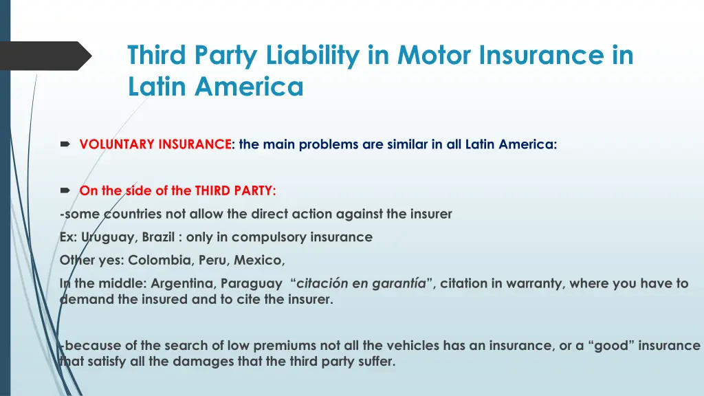 third party liability in motor insurance in latin 4