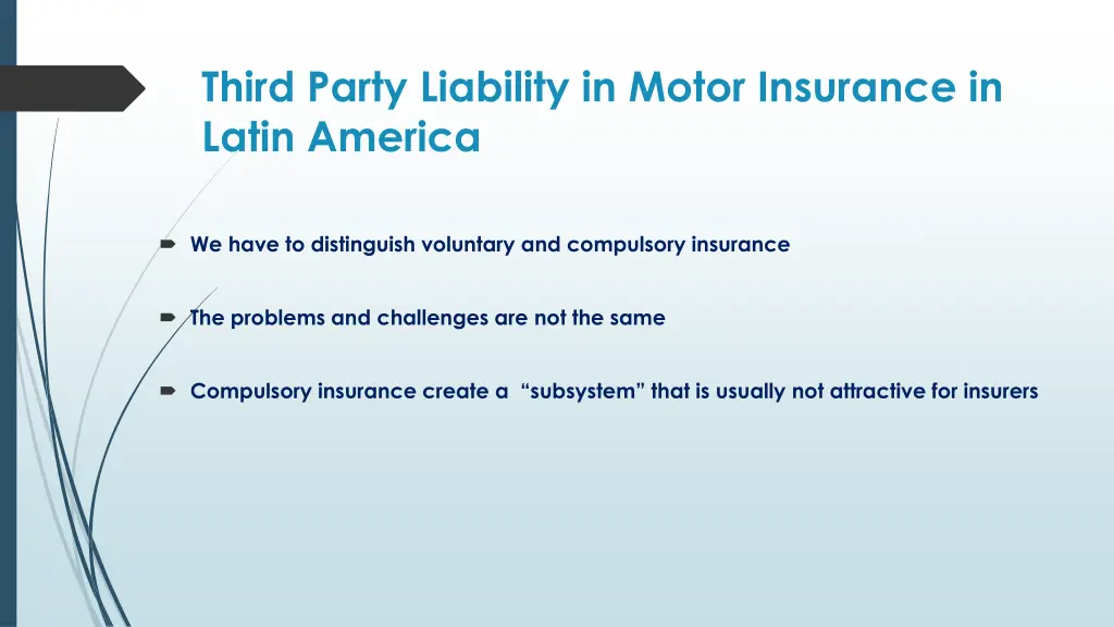 third party liability in motor insurance in latin