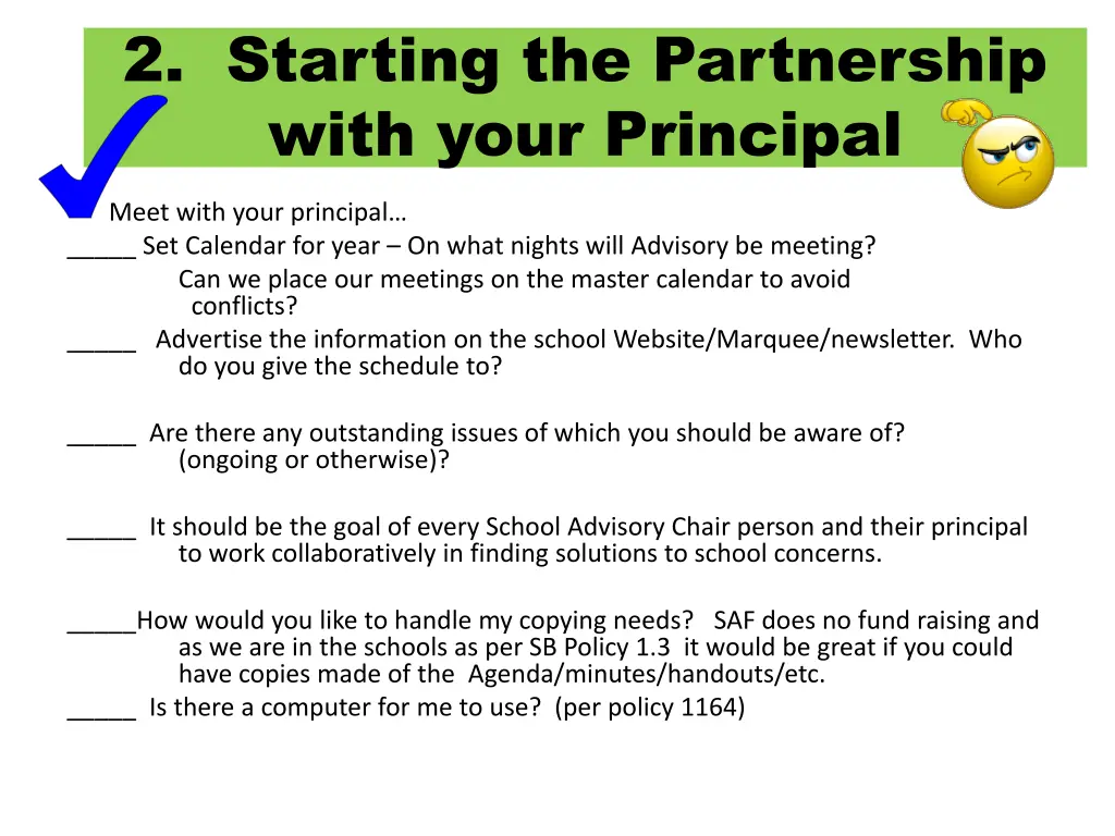 2 starting the partnership with your principal