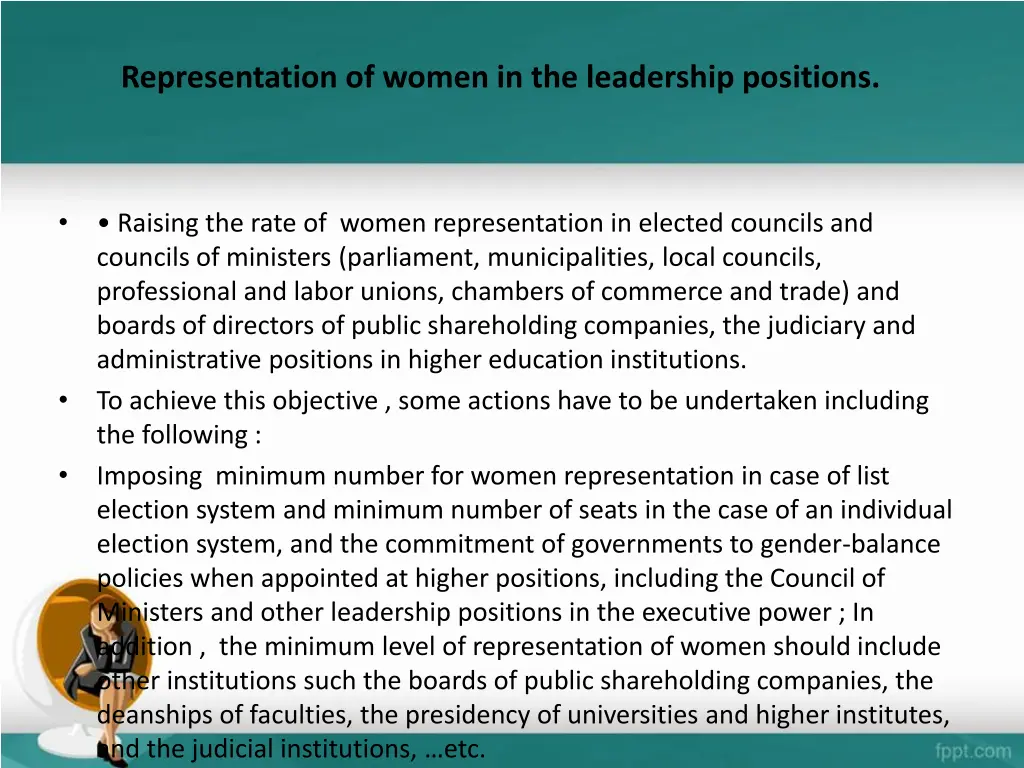 representation of women in the leadership