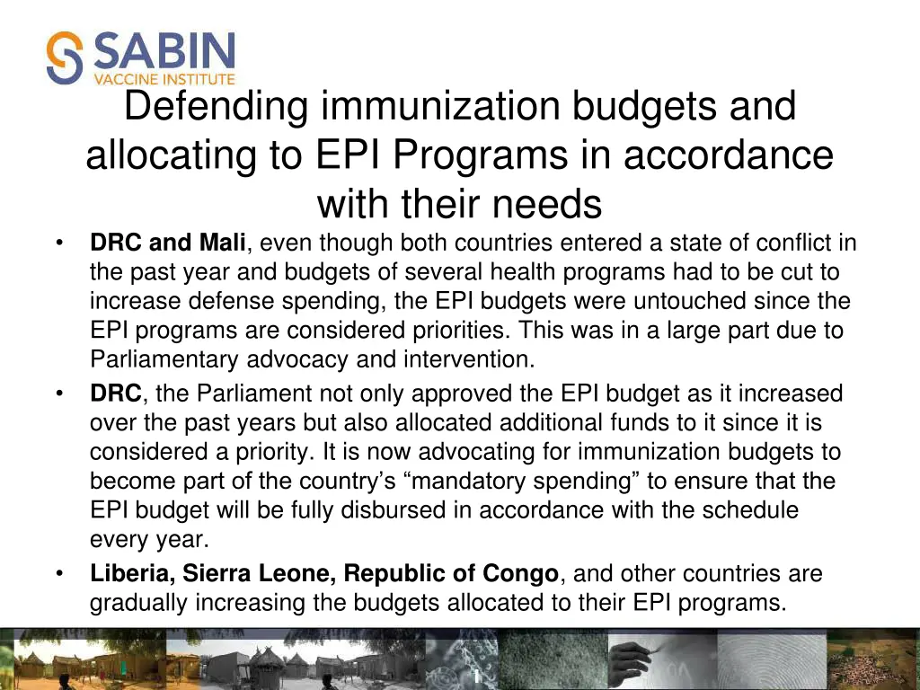 defending immunization budgets and allocating