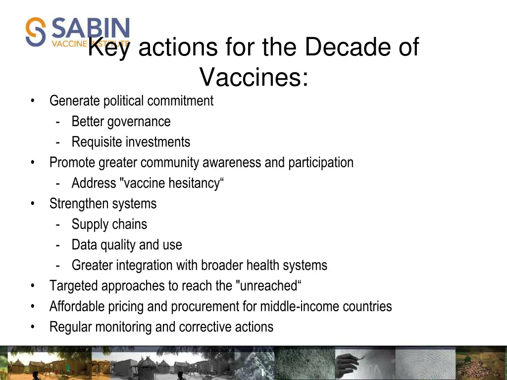 key actions for the decade of vaccines generate