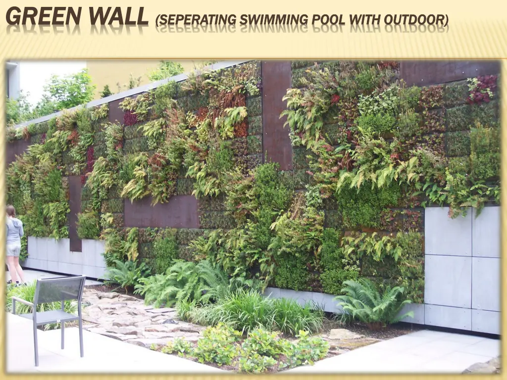 green wall green wall seperating swimming pool