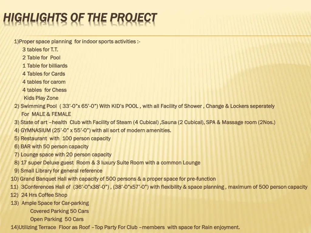 highlights of the project highlights