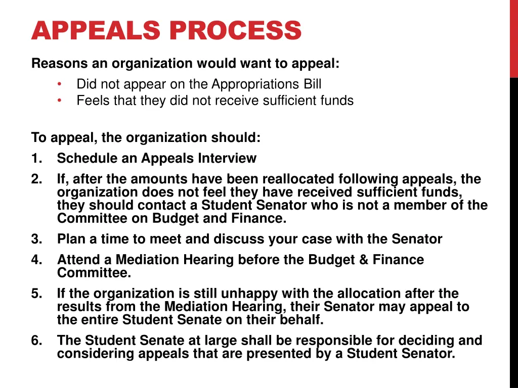 appeals process