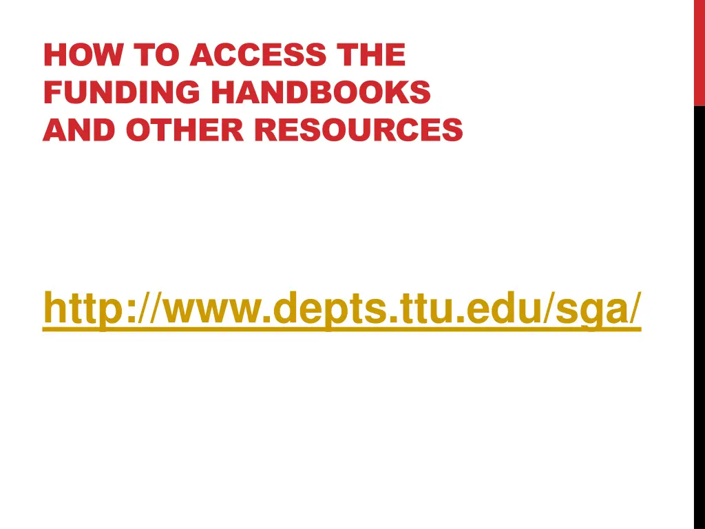 how to access the funding handbooks and other