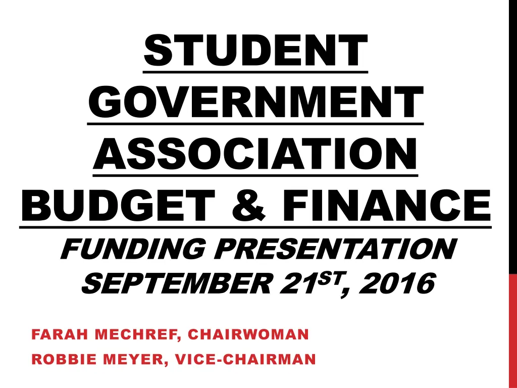 student government association budget finance