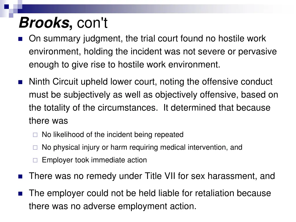 brooks con t on summary judgment the trial court