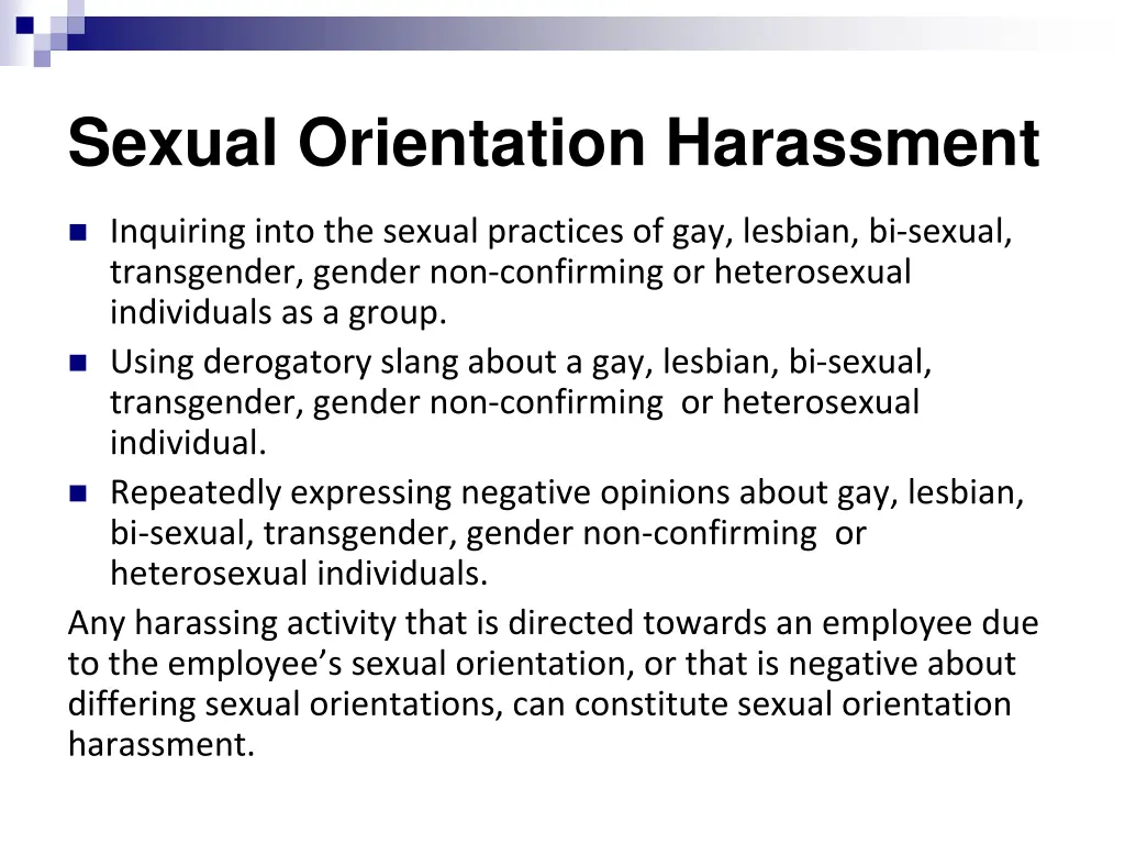 sexual orientation harassment 1