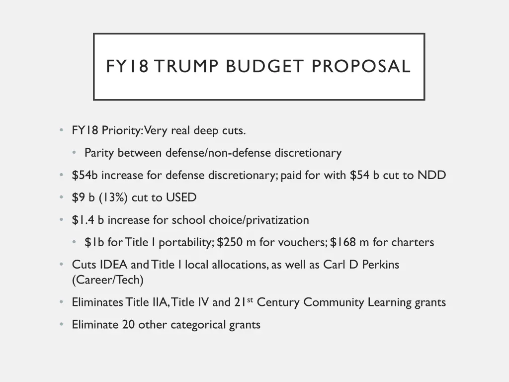 fy18 trump budget proposal