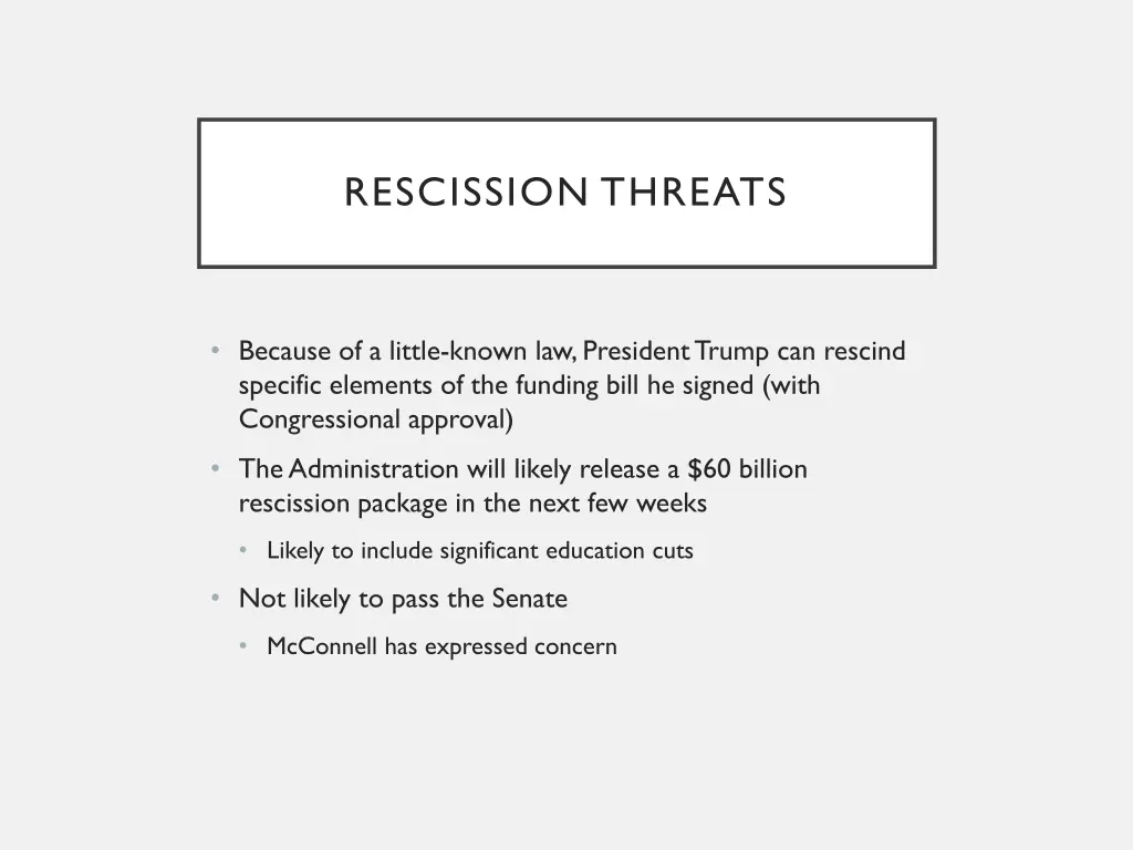 rescission threats