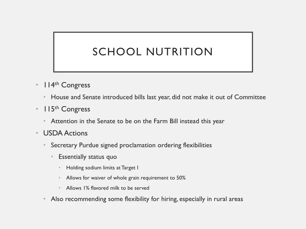 school nutrition