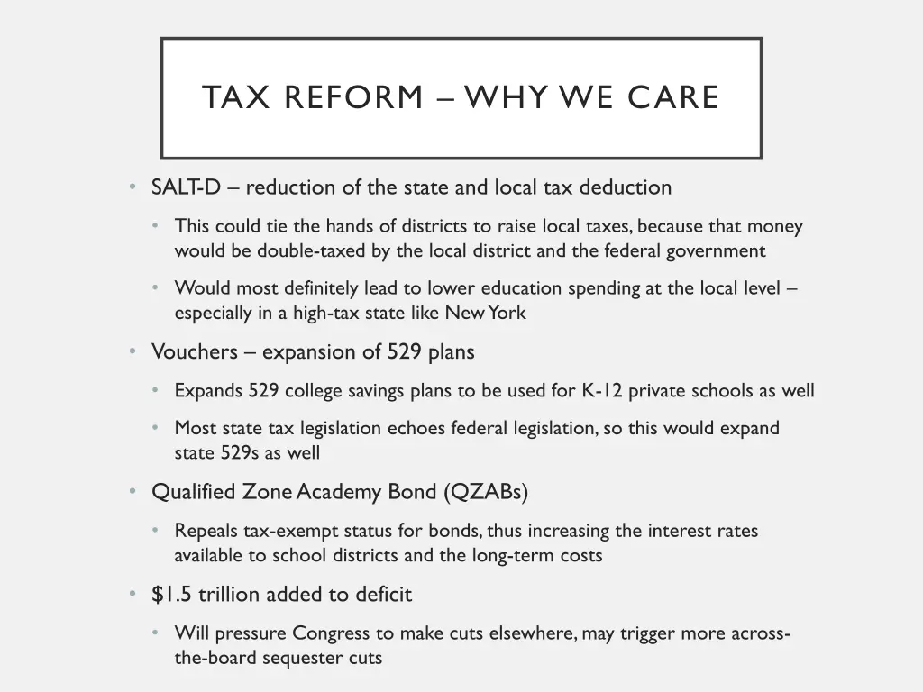 tax reform why we care