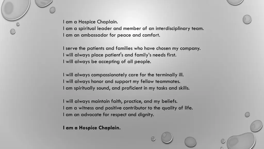 i am a hospice chaplain i am a spiritual leader