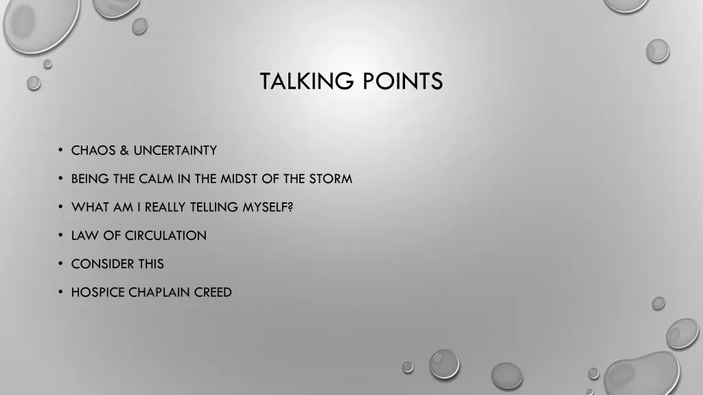 talking points