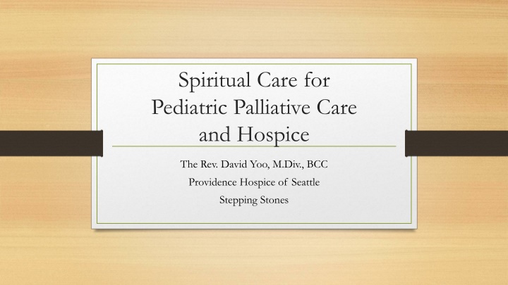 spiritual care for pediatric palliative care